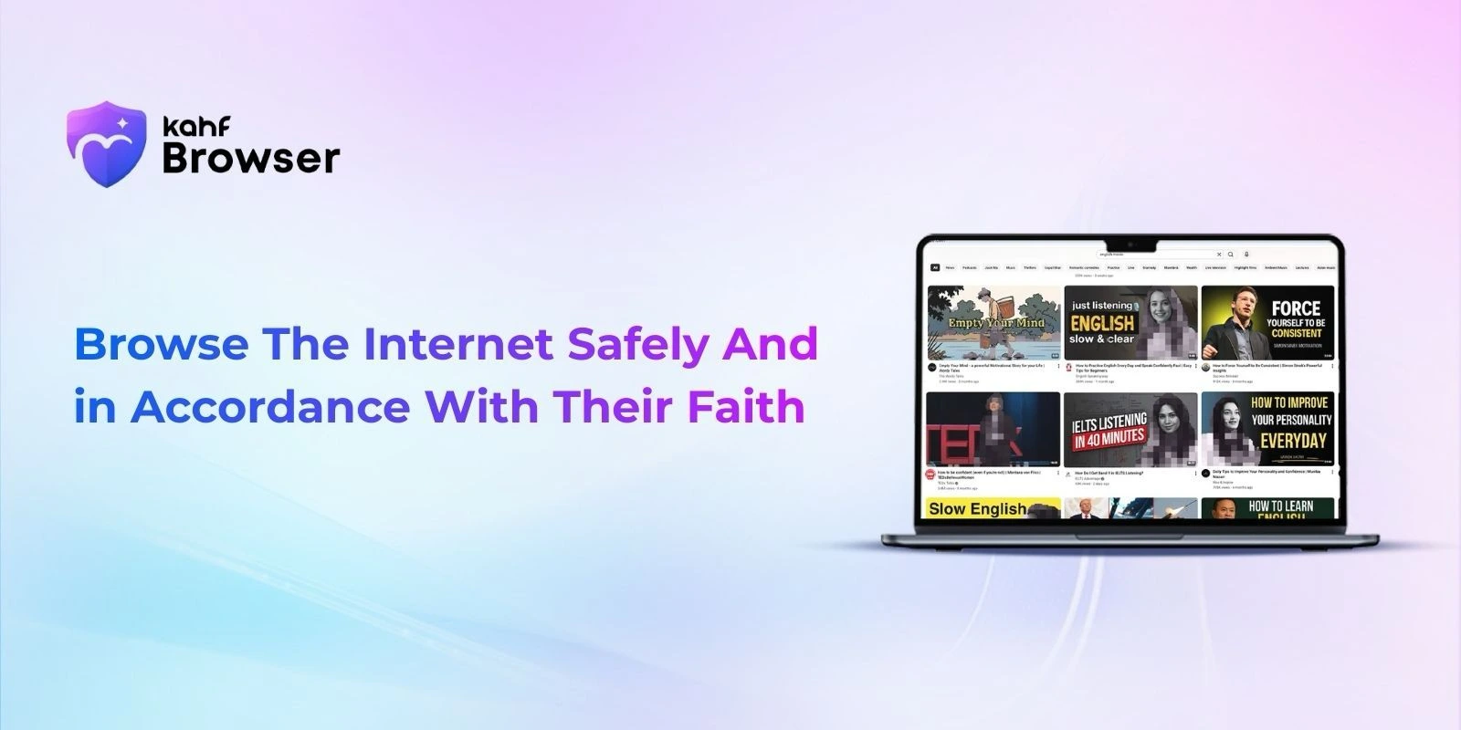 Halal Browser Protects Your Family From Haram Content 3 Kahf Browser interface showing SafeGaze AI and content filtering features
